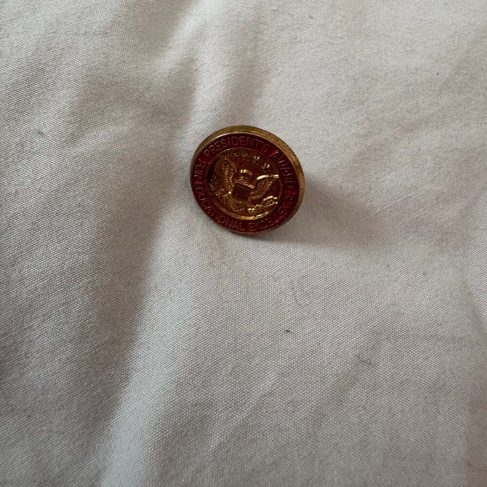 Vintage President's Award For Educational Excellence Red Enamel Lapel Pin